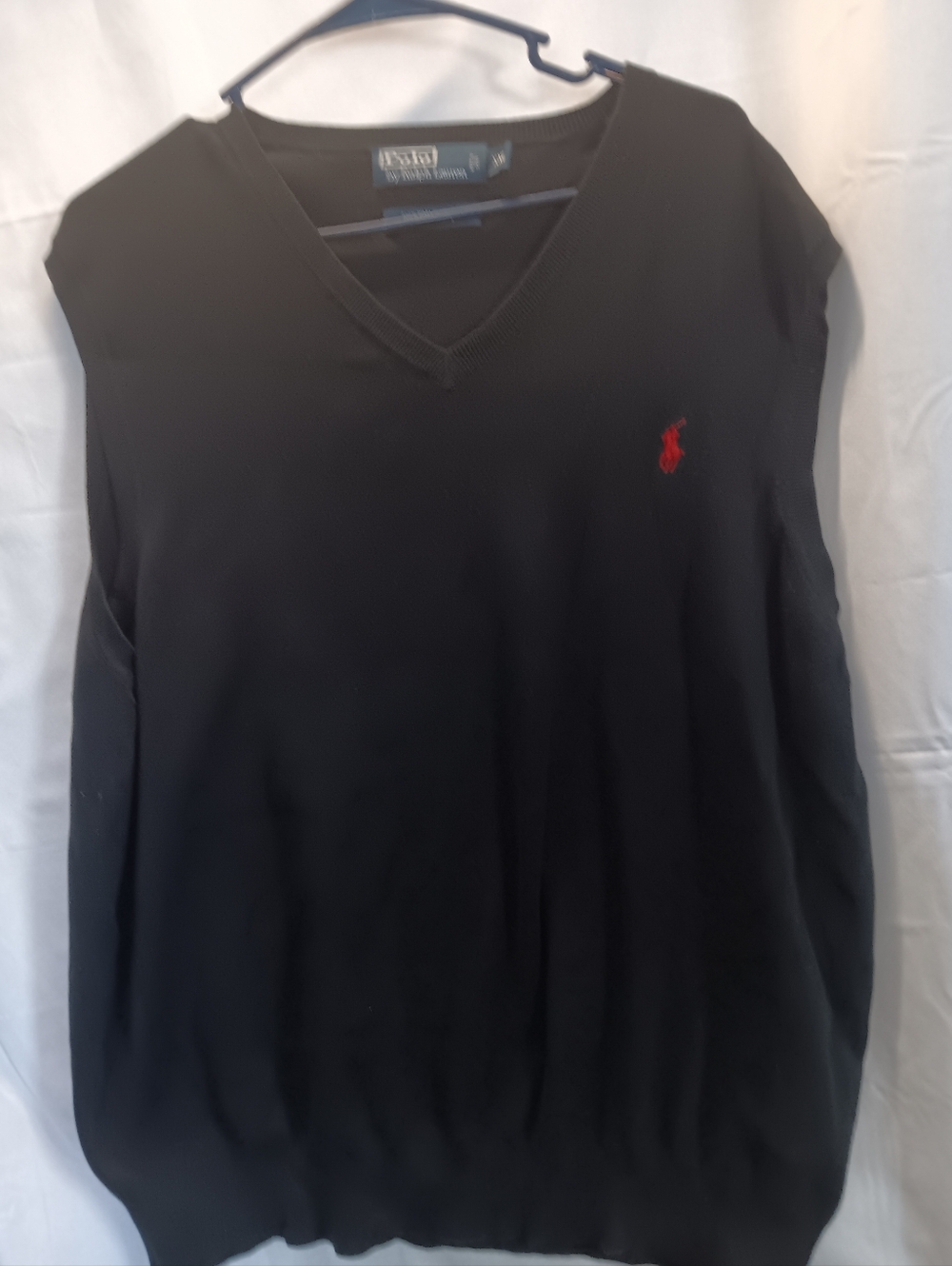 Polo by Ralph Lauren Dark Navy Blue  V-Neck Sweater with Red Pony